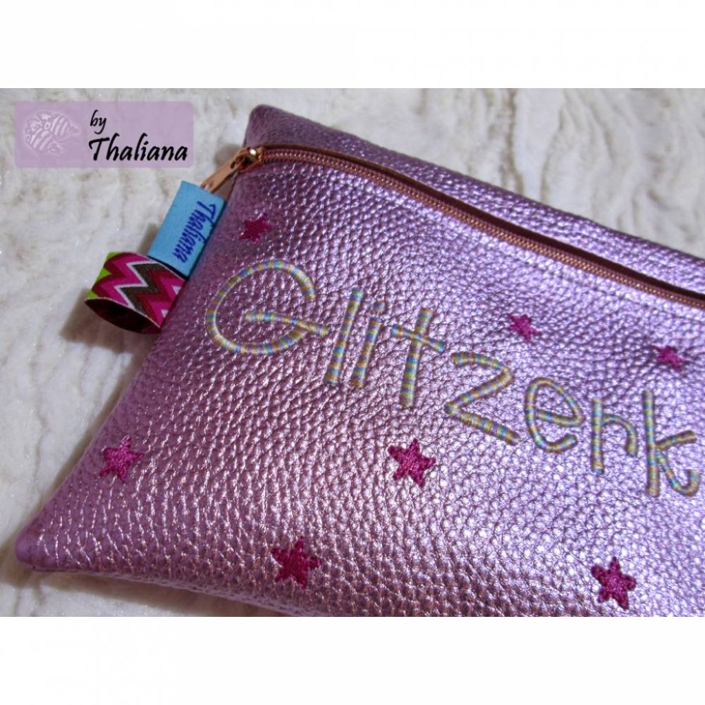 GLITZERKRAM Schminktasche rosa mit Reißverschluss personalisierbar Bild 3