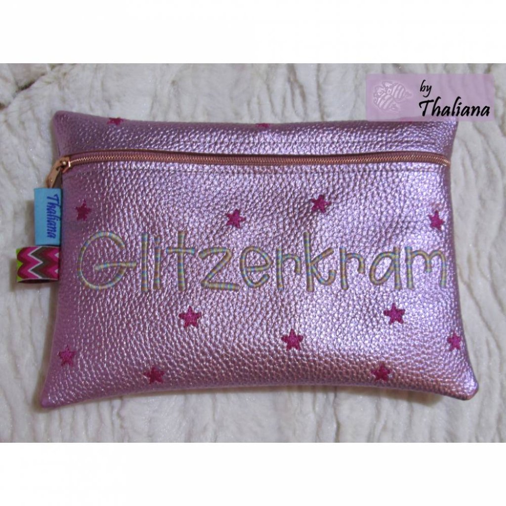 GLITZERKRAM Schminktasche rosa mit Reißverschluss personalisierbar Bild 4