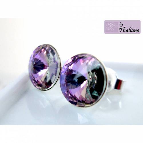 FLIEDER tolle Ohrstecker Funkeln lila grün elegant