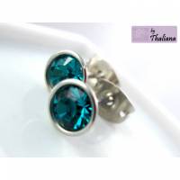 MINI tiefer Ozean Ohrstecker Glitzer türkis petrol