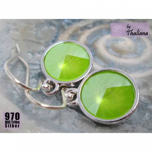 Ohrhänger LIMETTE knallgrüne Ohrringe aus Silber