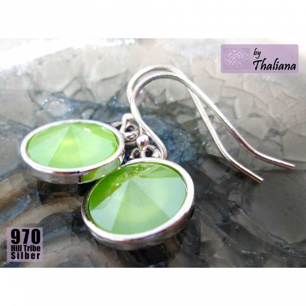 Ohrhänger LIMETTE knallgrüne Ohrringe aus Silber Bild 2