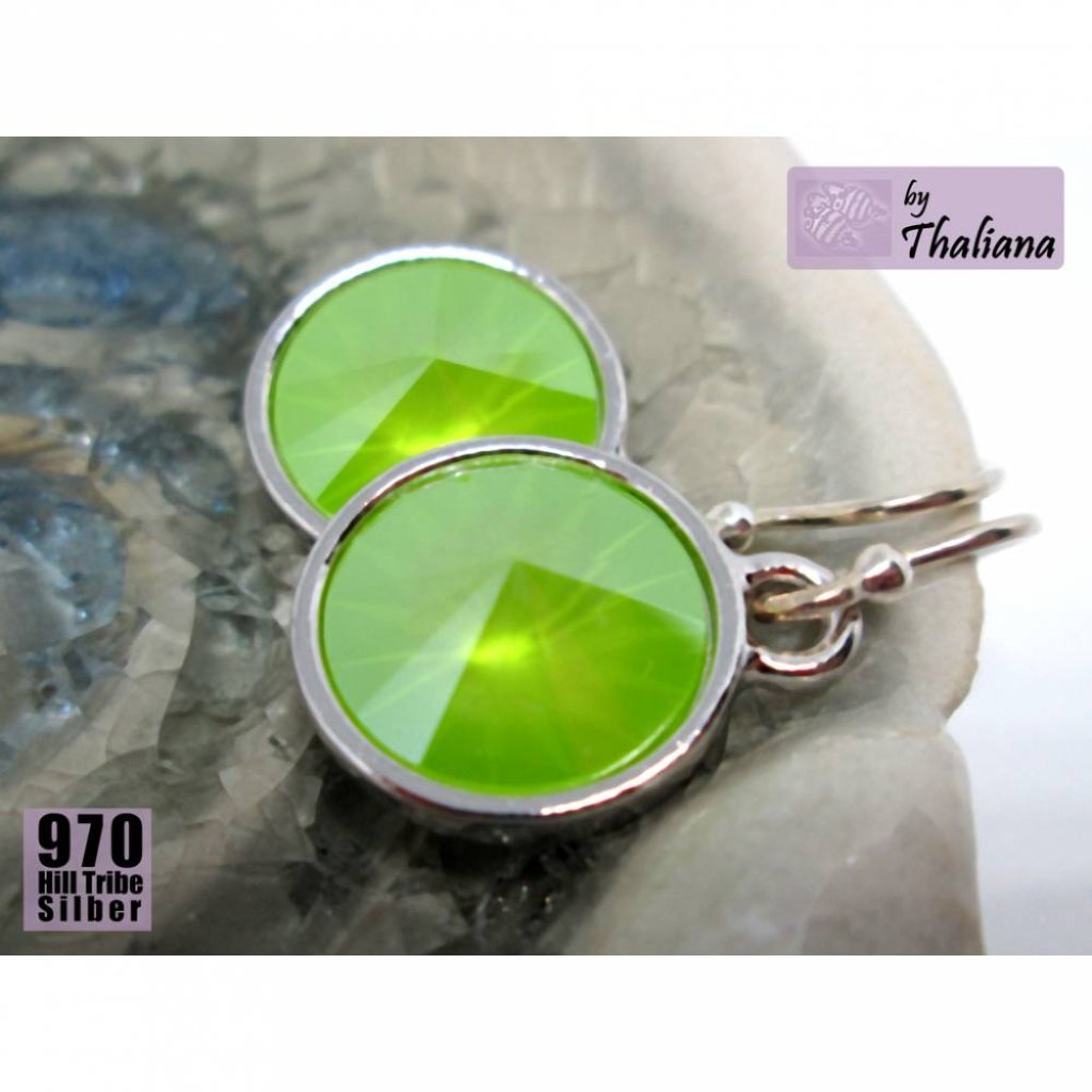 Ohrhänger LIMETTE knallgrüne Ohrringe aus Silber Bild 3