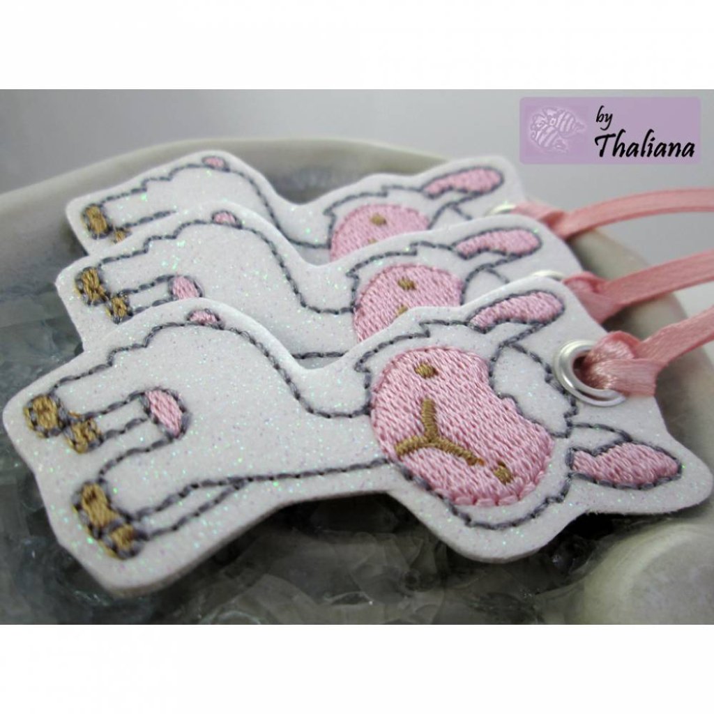3er Set GESCHENKANHÄNGER Lama glitzer tags gift Bild 1