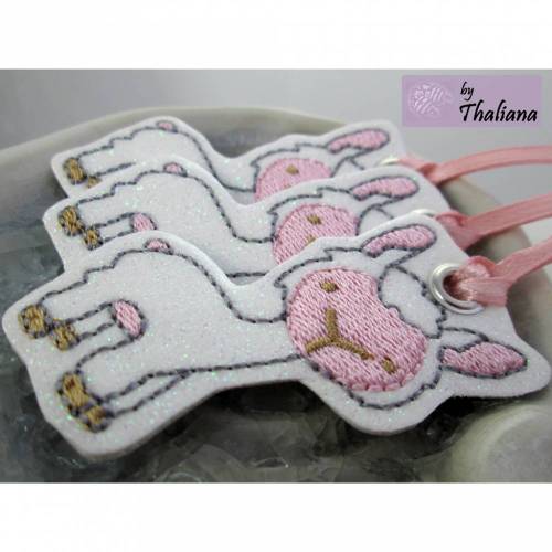 3er Set GESCHENKANHÄNGER Lama glitzer tags gift