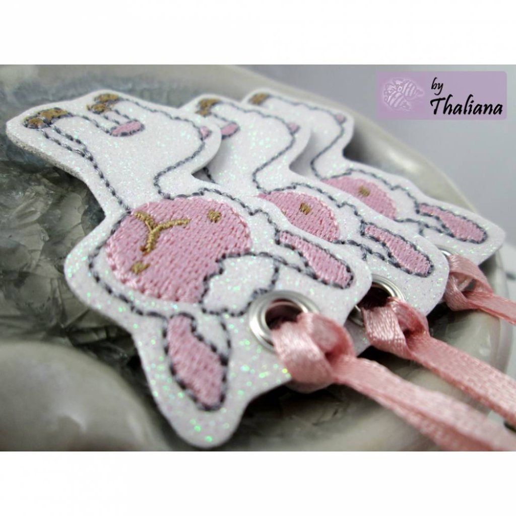 3er Set GESCHENKANHÄNGER Lama glitzer tags gift Bild 2