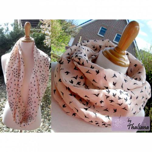 FRÜHLINGsvögel traumhafter leichter Schal Leinen