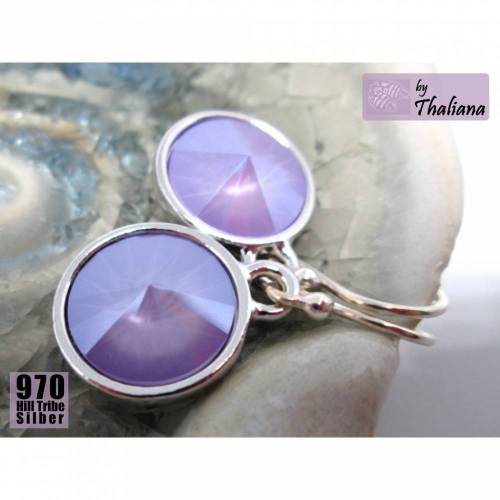 Ohrhänger LAVENDELEIS zartlila Ohrringe aus Silber