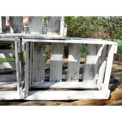 alte Weinkisten Holzkisten weiß Shabby-Chic