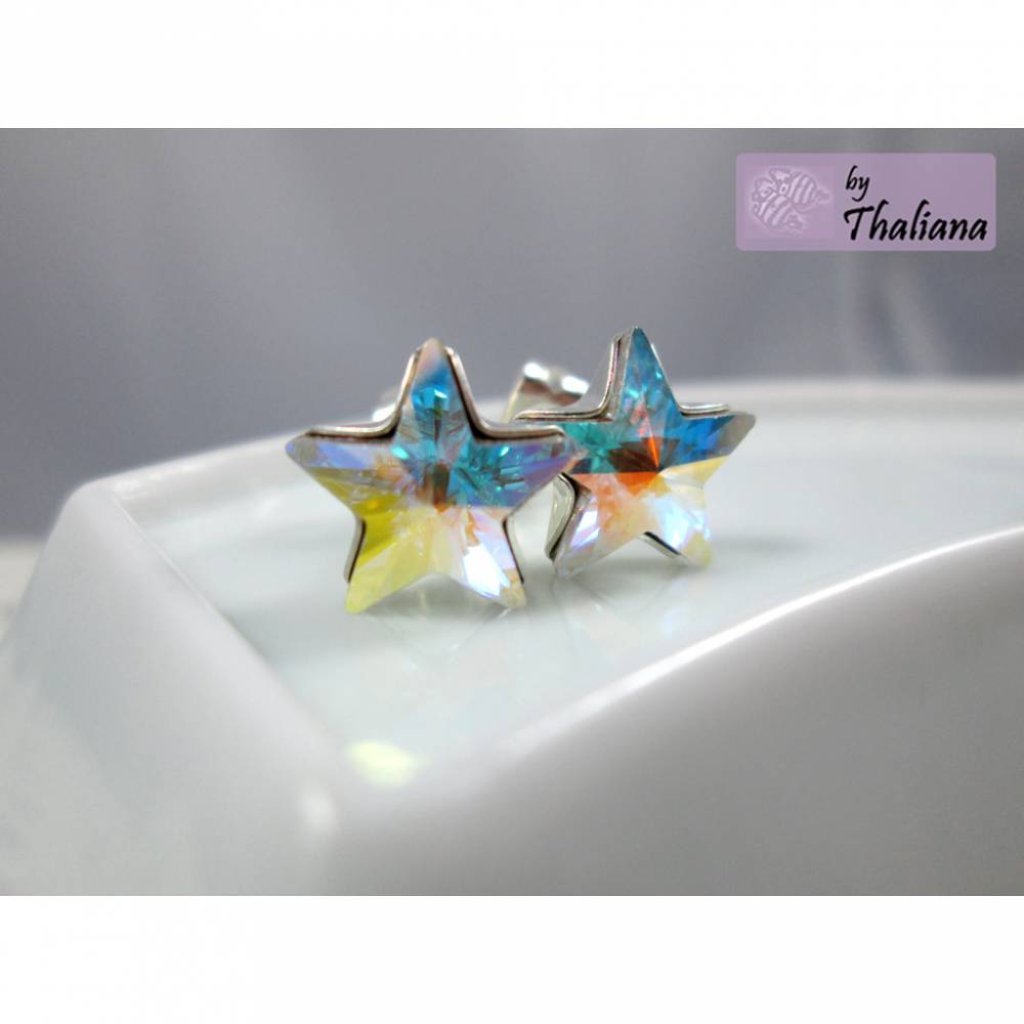 STERNENstaub Glitzer Sternohrstecker Echtsilber Bild 2