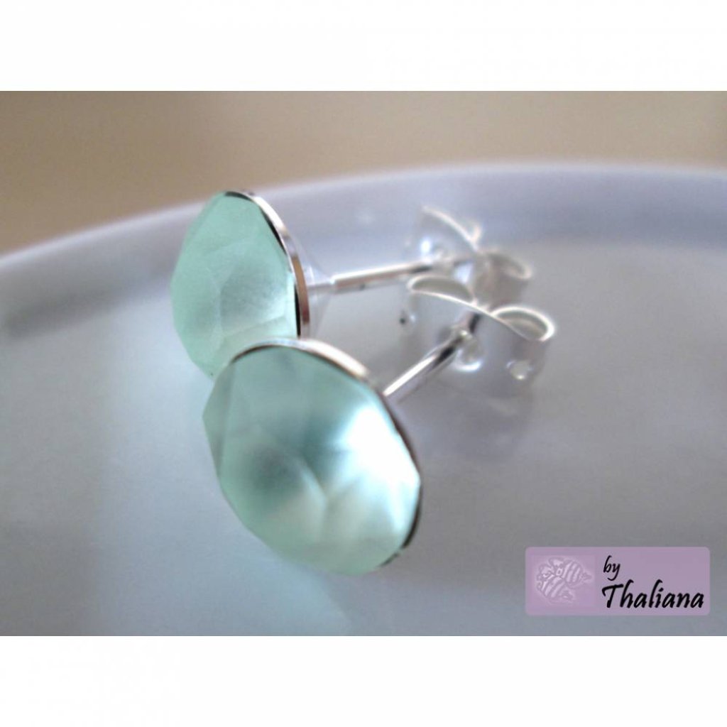 matt mintgrüne Ohrstecker MINZELFE Ohrstecker Bild 2