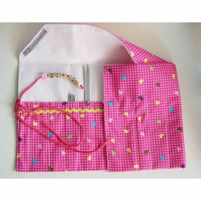 Rollmäppchen, Stricknadeltasche mit Namen, Stricknadelaufbewahrung, Stricknadeletui, Aufbewahrung Stricknadeln, Etui für Nadelspiele, Namen, Handarbeitstasche