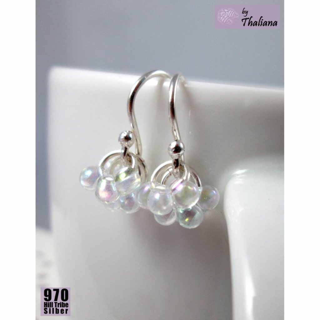 zart glitzernde airBUBBLES Echtsilber Ohrringe Bild 1