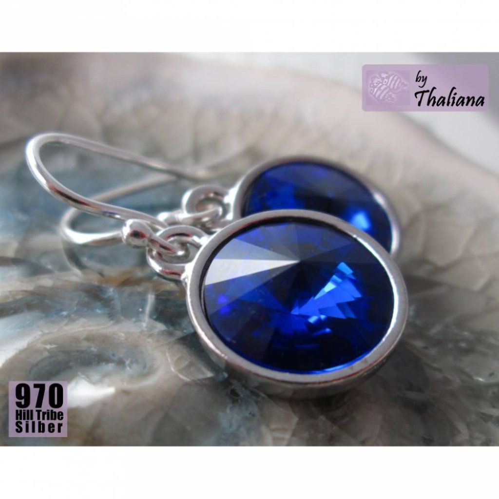 Ohrhänger KÖNIGLICH royalblaue Ohrringe aus Silber Bild 1