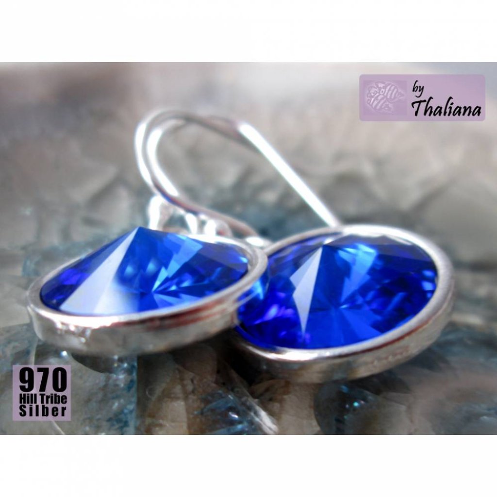 Ohrhänger KÖNIGLICH royalblaue Ohrringe aus Silber Bild 3