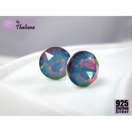 NEBELnova Ohrstecker ECHT SILBER bunt weiß