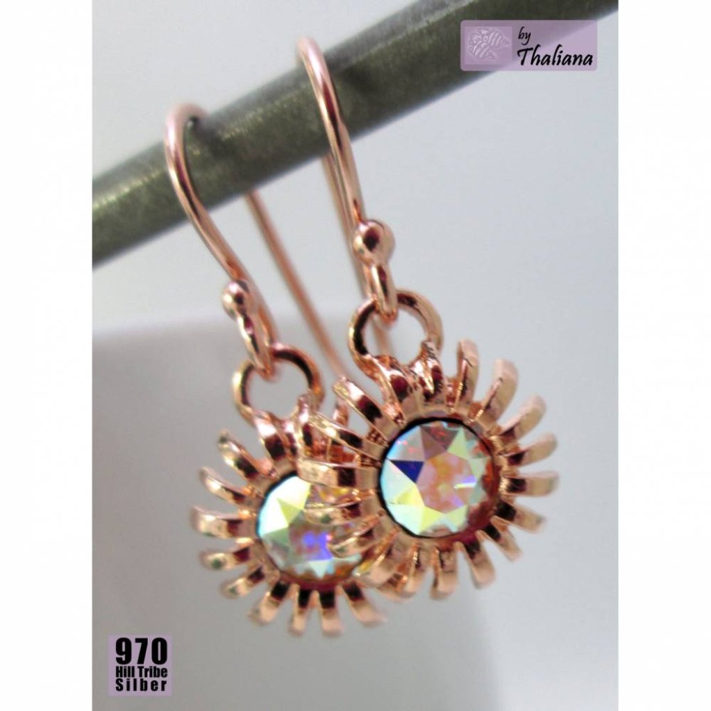 GÄNSEBLÜMCHEN zarte Ohrringe Roségold mit Blüten Bild 3