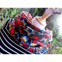 POPstars Loopschal aus Sweat schokobraun Sterne