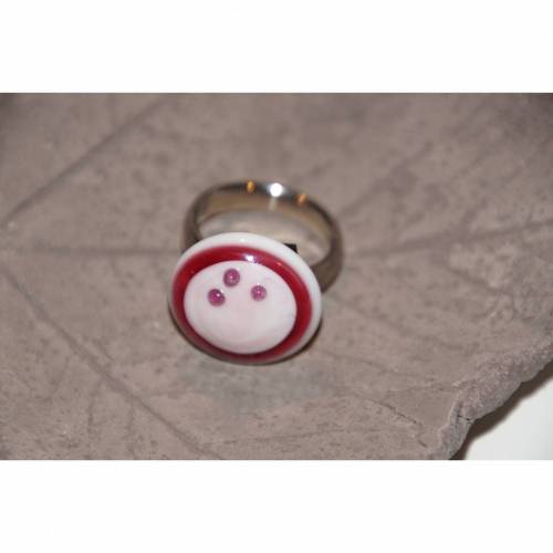 Handgefertigter Ringtop aus Glas – Lampwork rosa/pink, Unikat mit Schraubgewinde