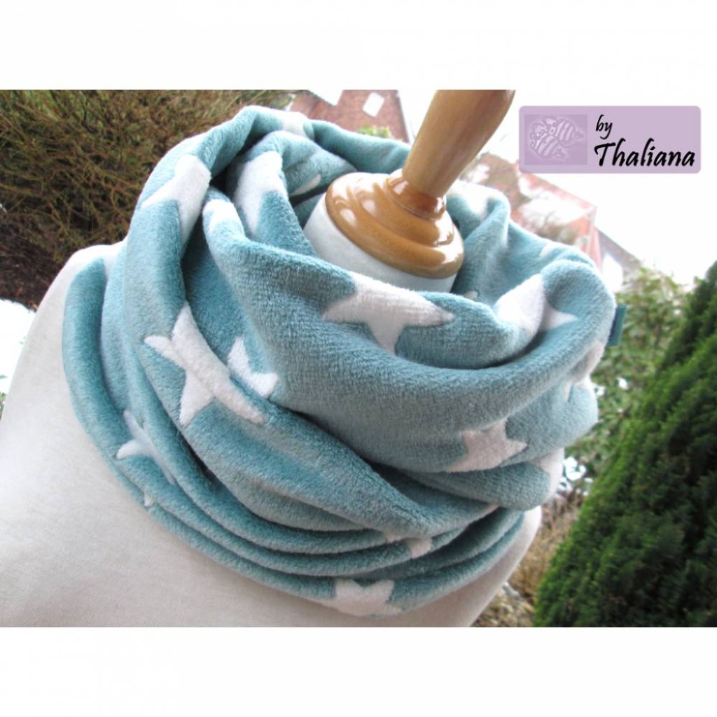 EISSTERNE eisblauer Loop Schal Sterne Loopschal Bild 2