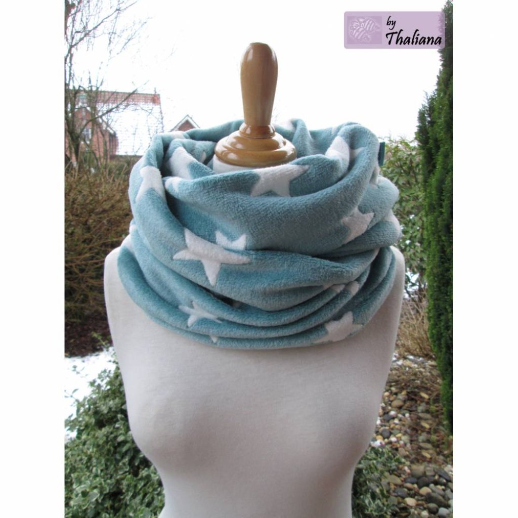 EISSTERNE eisblauer Loop Schal Sterne Loopschal Bild 3