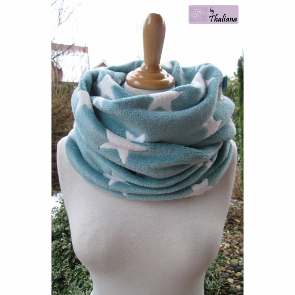 EISSTERNE eisblauer Loop Schal Sterne Loopschal Bild 4