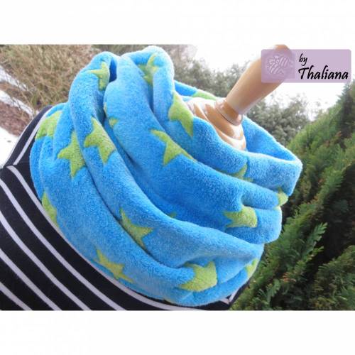 knallSTERNE blauer Loop Schal Sterne Loopschal