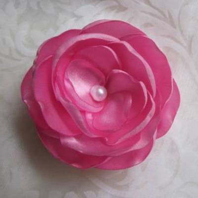 Rosa Klammer Haarklammer Satin Haarblume "Jolie"
