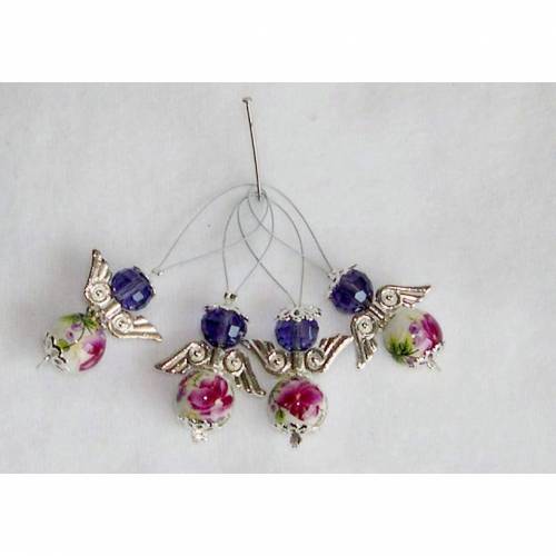 4er Set Maschenmarkierer, Glitzer-Engel, Engelanhänger, Set Maschenmarkierer, Engelanhänger, Maschenmarkierer Weihnachten, Reihenzähler