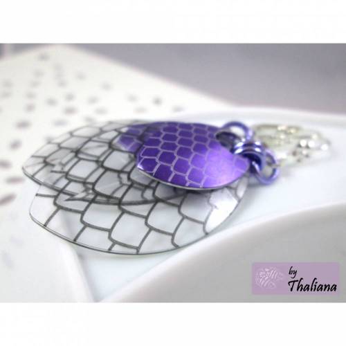 DragonScale Ohrringe Silber lila Drachenohrringe