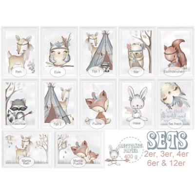 Bilder für Kinderzimmer Babyzimmer Deko Waldtiere Poster