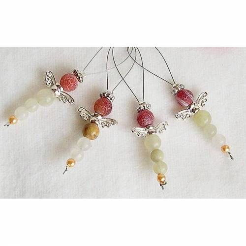 4er Set Maschenmarkierer, Libelle, Set Maschenmarkierer, Reihenzähler, Maschenmarkierer zum Hängen, Geschenk Strickerin, Strickzubehör