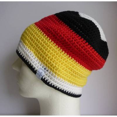 Häkelmütze Deutschland Fanmütze Mütze Fußball Handball Geschenk