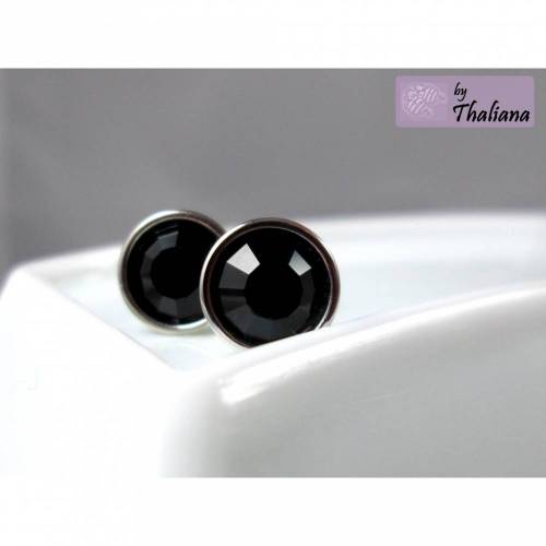 SCHWARZE edle Ohrstecker hochwertig black Stecker
