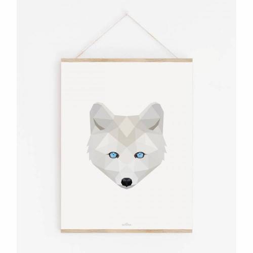 POLARFUCHS POLY ART Print | Poster skandinavisch |  Poster Tiere  | wunderschön gestaltet |  Geschenk Poster |  verschiedene Größen