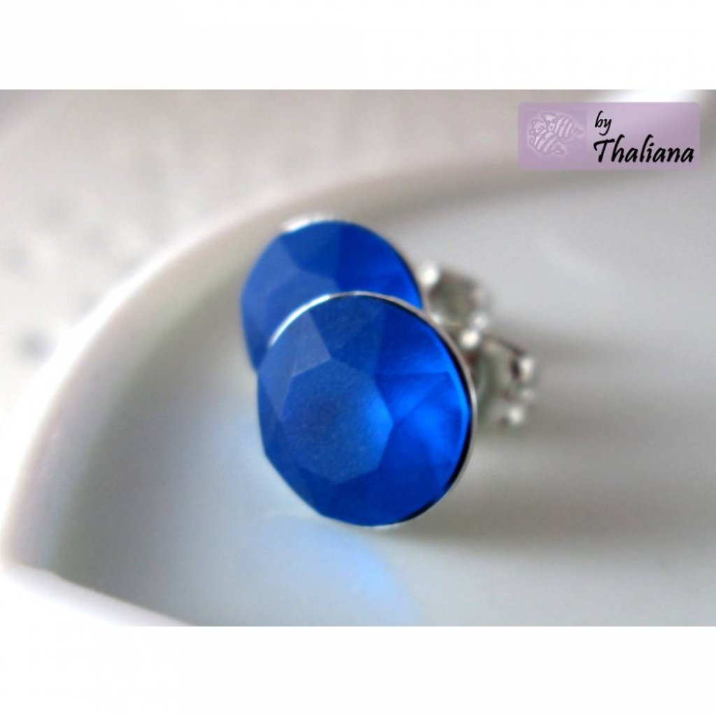 eisig dunkelblaue Ohrstecker BLAU edle Ohrstecker Bild 2