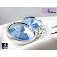 TRAUMHAFTE hellblaue Ohrringe NEBULA Echtsilber