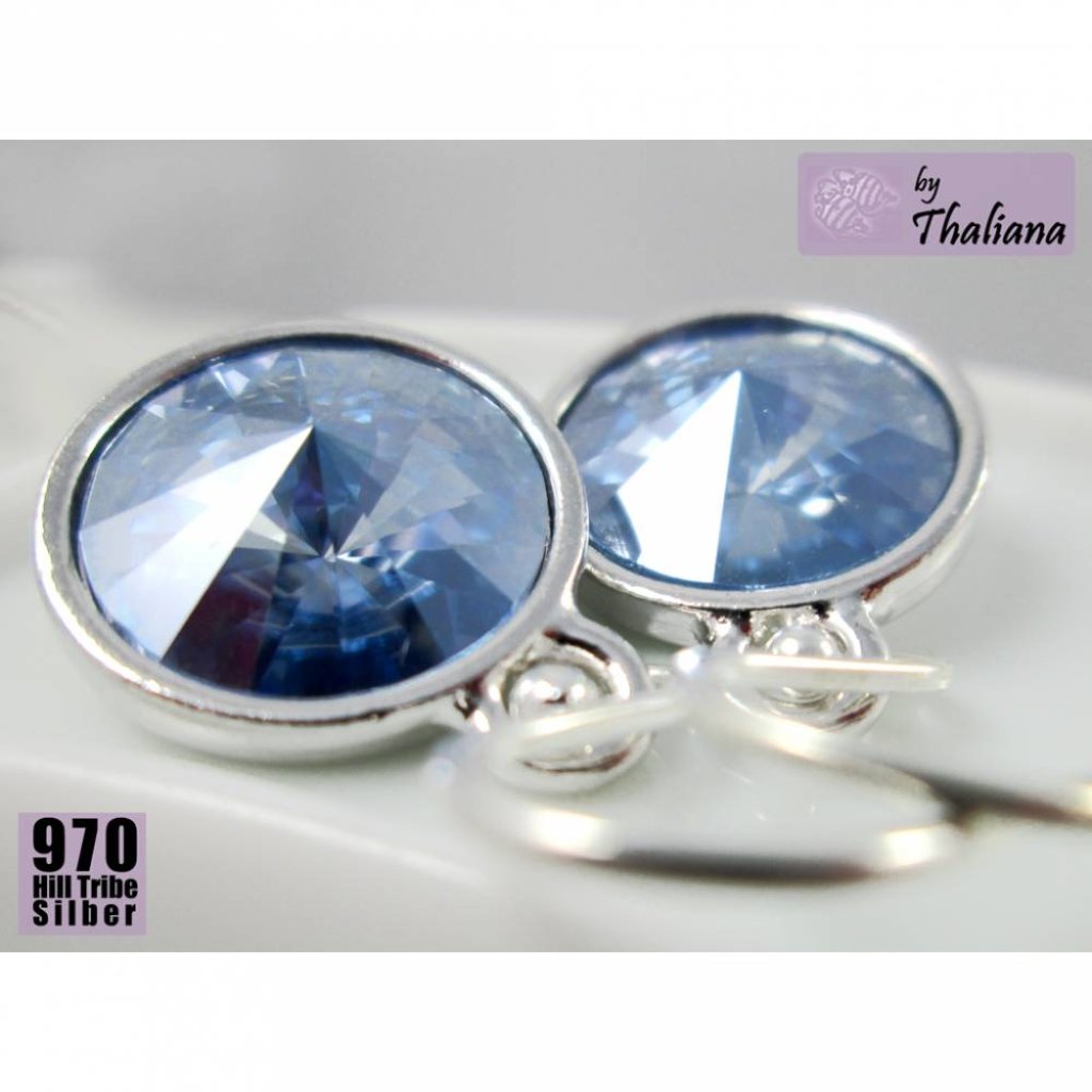 TRAUMHAFTE hellblaue Ohrringe NEBULA Echtsilber Bild 3