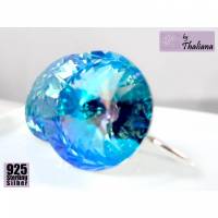 blau glitzernde Ohrringe TROPENSTRAND 925 Silber