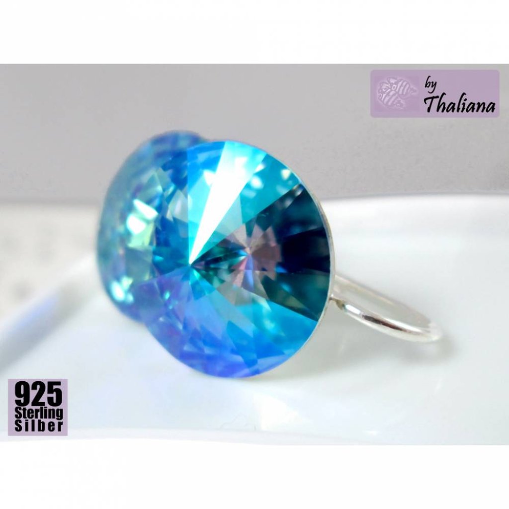 blau glitzernde Ohrringe TROPENSTRAND 925 Silber Bild 2