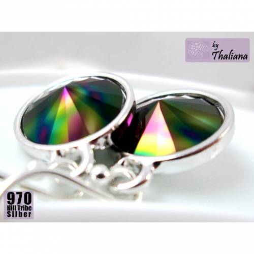 elegante DARK RAINBOW Ohrringe dunkle Ohrhänger