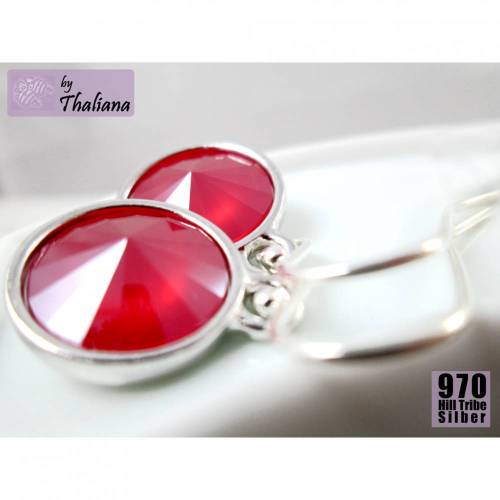 Ohrhänger KÖNIGSROT knallrote Ohrringe Funkeln