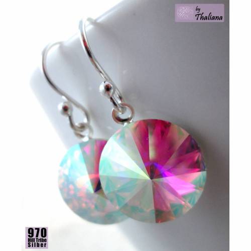 glitzernde rosa Ohrringe GLETSCHEReis ROSAedition