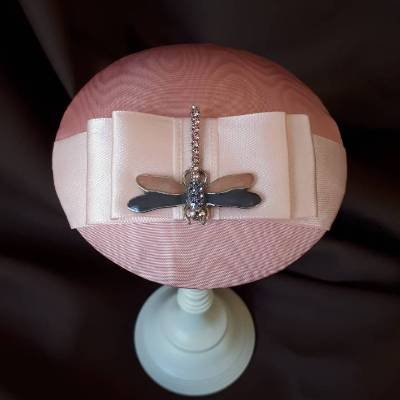 Braut Kopfschmuck Fascinator Hut Headpiece Rosa Libelle "Libellule" elegant festlich Hochzeit Taufe Absc