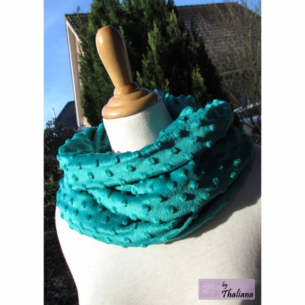 Punkte Loop kuscheliger Loopschal Schal smaragd Bild 1