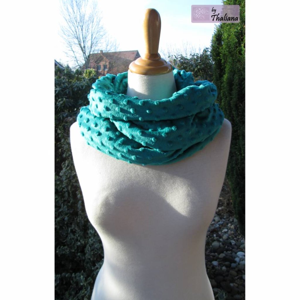 Punkte Loop kuscheliger Loopschal Schal smaragd Bild 3