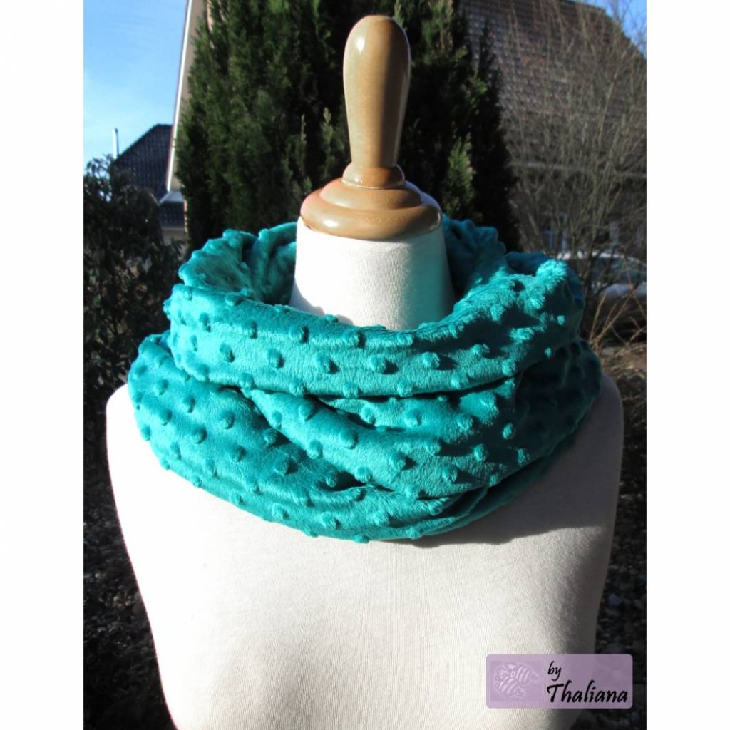 Punkte Loop kuscheliger Loopschal Schal smaragd Bild 4