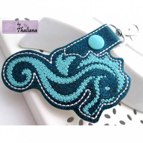 SEEPFERDCHEN petrol türkis Anhänger für Tasche