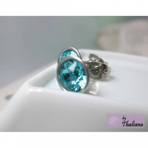 Heller OZEAN türkise Ohrstecker hochwertig türkis