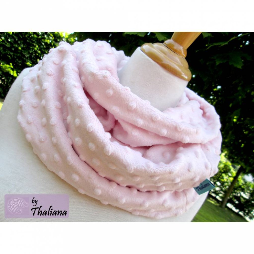 zartrosa Punkte Loop kuscheliger Loopschal Schal Bild 1